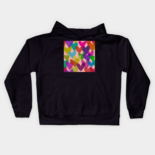 Love hearts paper cut tissue paper Lovecore y2k Kids Hoodie by Kimmygowland